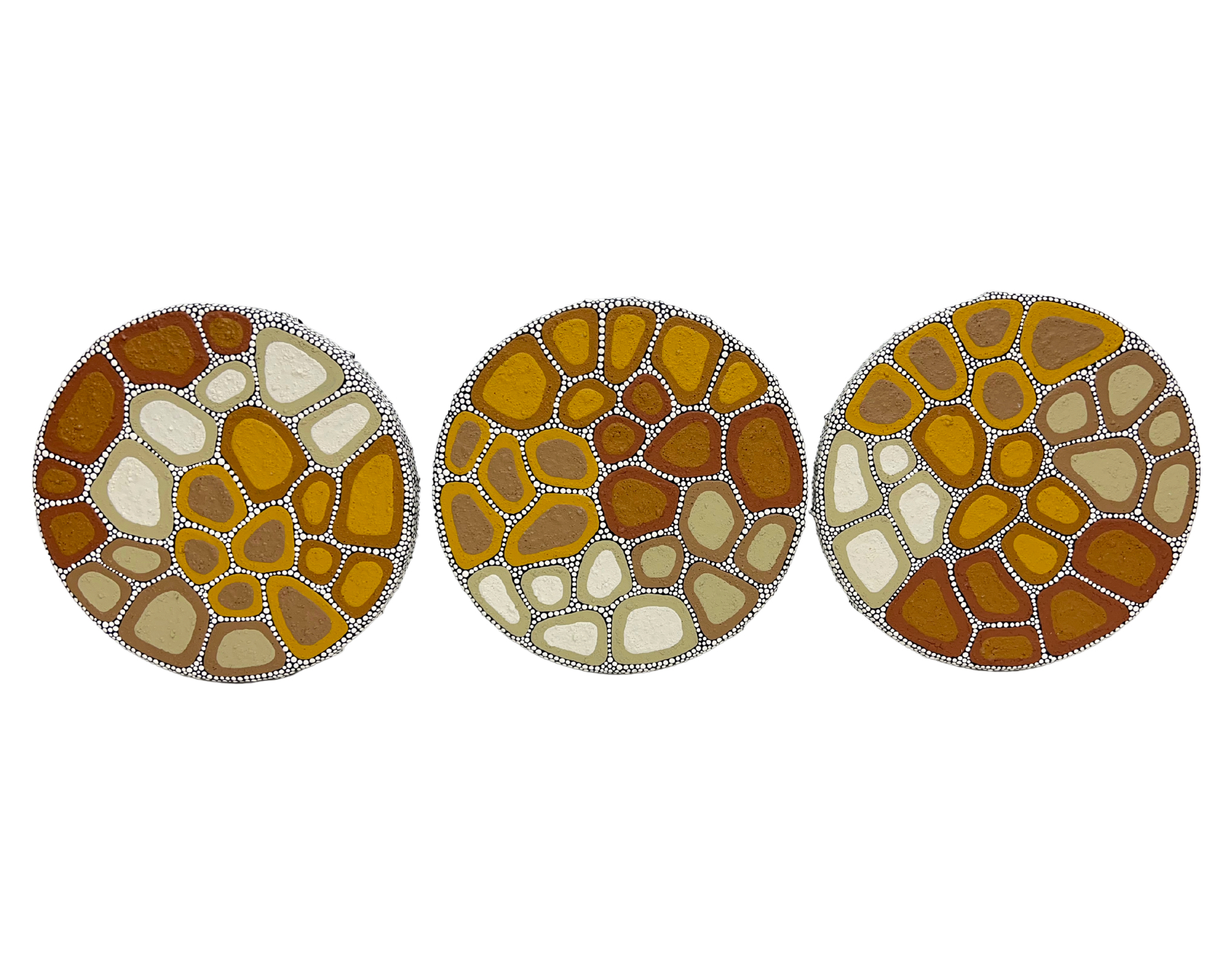Ochre Cracked Earth Triptych