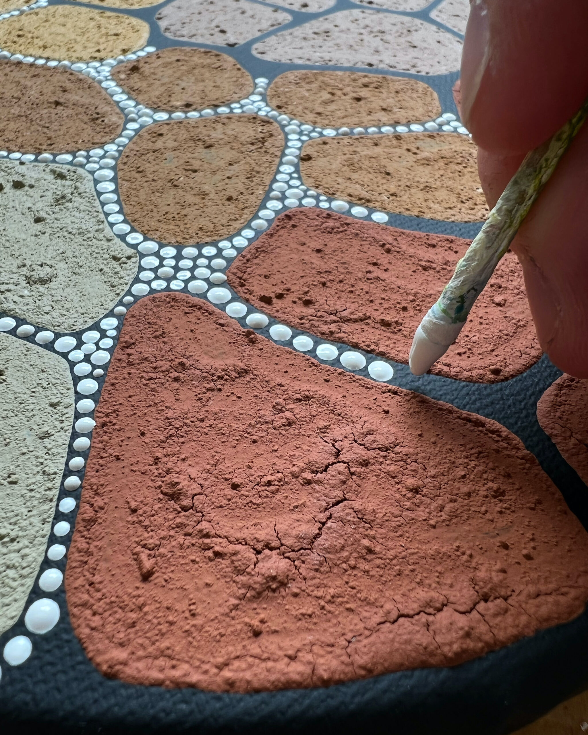 Ochre Cracked Earth closeup